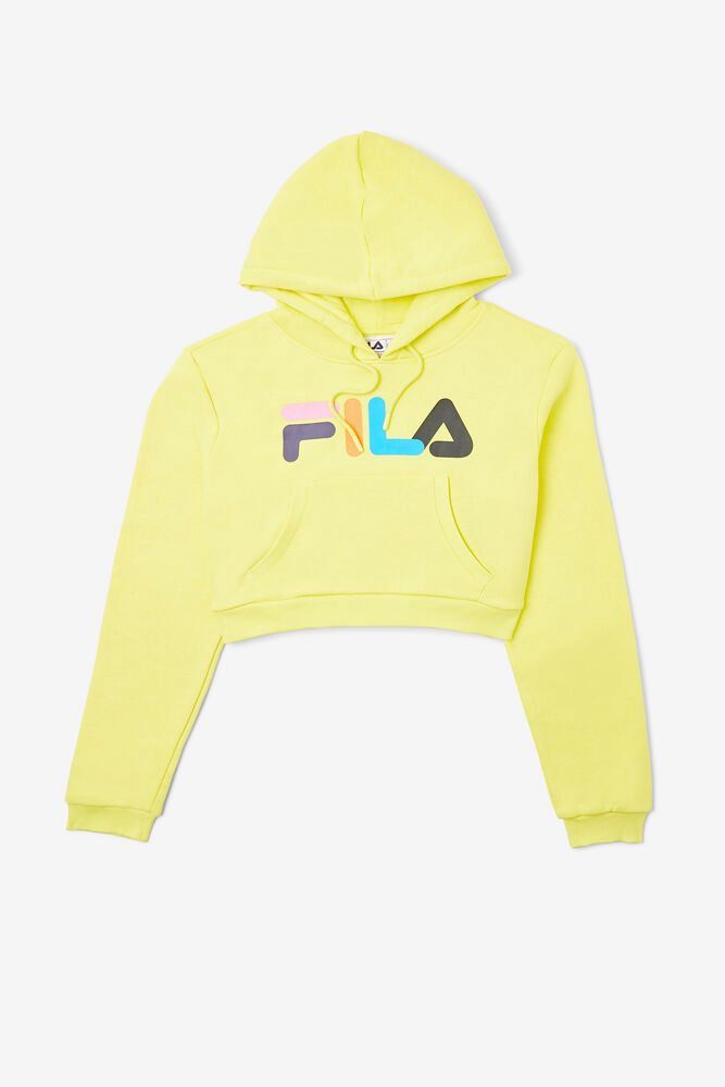 Fila Jill Cropped Yellow Hoodie Womens - NZ 13706-HRPE